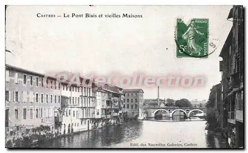 Cartes postales Castres Le Pont Biais et vieilles Maison
