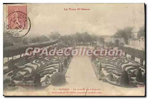 Cartes postales Le Tarn Castres Le Jardin de l'Eveche Jardin trace par Le notre