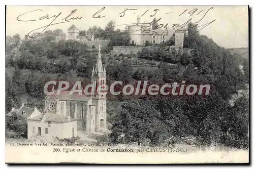 Cartes postales Tarn et Garonne Eglise et Chateau de Cornusson pres Caylus (T et G)