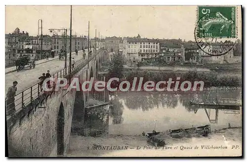 Cartes postales Tarn et Garonne Montauban Le Pont du Tarn et Quais de Villebourbon