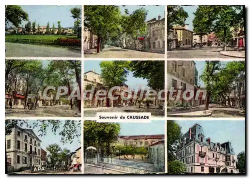 Moderne Karte Tarn et Garonne Caussade (Tarn et Garonne) Vue generale Avenue General Leclerc Place de la Mair