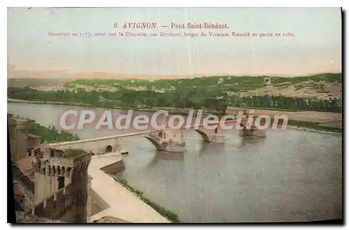 Cartes postales Vaucluse Avignon POnt Saint Benezet