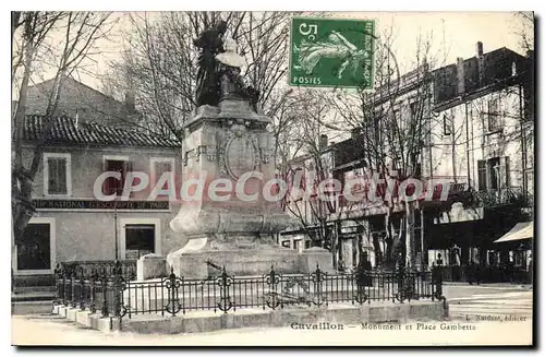 Cartes postales Vaucluse Cavaillon Monument et Place Gambetta