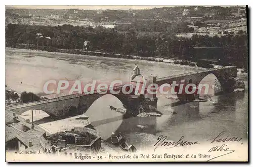 Ansichtskarte AK Vaucluse Avignon Perspective du Pont Saint Benezet et du Rhone