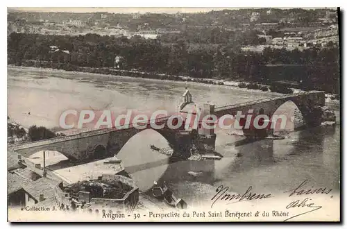 Cartes postales Vaucluse Avignon Perspective du Pont Saint Benezet et du Rhone