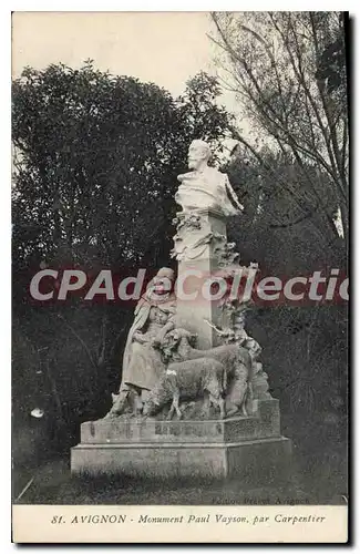 Ansichtskarte AK Vaucluse St Avignon Monument Paul Vayson par Carentier