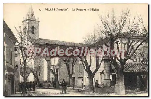 Cartes postales Vaucluse Villes (Vaucluse) La Fontaine et l'Eglise