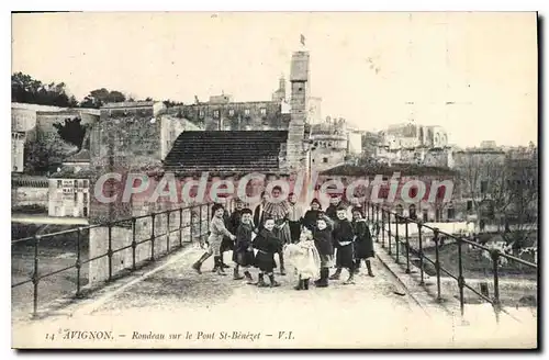 Ansichtskarte AK Avignon Rondeau sur le Pont St Benezet