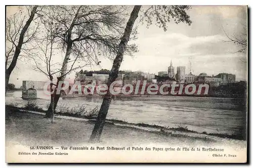 Ansichtskarte AK Avignon Vue d'ensemble du Pont St Benezet et Palais des Papes