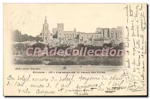 Cartes postales Avignon Vue Generale du Palais des Papes