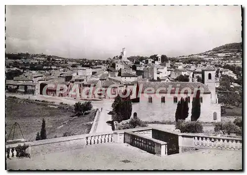 Moderne Karte Chateau de Lourmarin Le village vu des terrasses du chateau