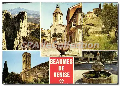 Moderne Karte Beaumes de Venise �glise fontaine