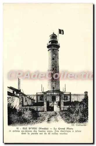 Ansichtskarte AK Ile D'Yeu Le Grand Phare feu �lectrique � �clair