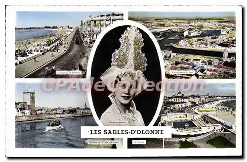 Cartes postales Les Sables D'Olonne vue a�rienne port piscine plage