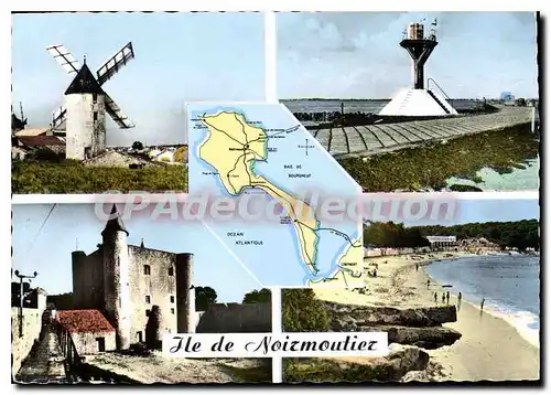 Cartes postales moderne Ile de Noirmoutier La Gueriniere Moulins d'Amour le Gois ch�teau plage des dames