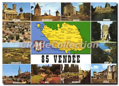 Cartes postales moderne La Vendee pittoresque la cote Vendeenne Challans Chantonnay Le Puy du fou les Herbiers Mouiller