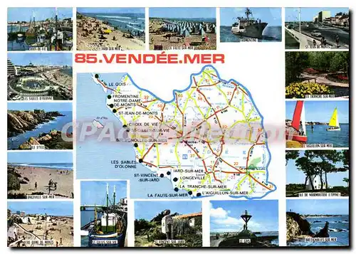 Cartes postales moderne Vendee Mer Croix de vie ile d'Yeu Longeville-sur-mer Fromentine Jard-sur-mer la Faute-sur-mer