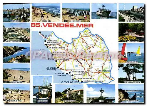Cartes postales moderne Vendee Mer Croix de vie ile d'Yeu Longeville-sur-mer Fromentine Jard-sur-mer la Faute-sur-mer