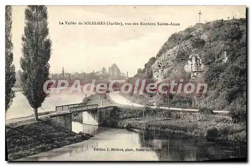 Cartes postales La Vallee de Solesmes Sarthe vue des Rochers Sainte Anne