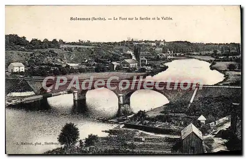 Cartes postales Solesmes Sarthe Le Pont sur la Sarthe et la Vallee