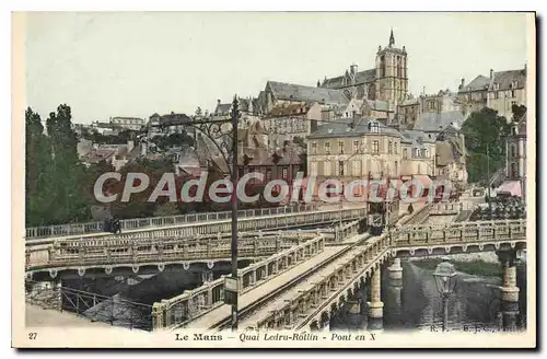 Cartes postales Le Mans Quai Ledru Rollin Pont en X