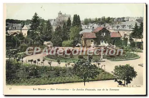 Cartes postales Le Mans Rue Premartine Le Jardin Francais vue de la Terrasse