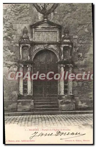 Cartes postales Mamers Portail de l'Eglise St Nicolas