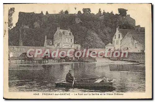 Ansichtskarte AK Fresnay sur Sarthe Le Pont sur la Sarthe et le Vieux Chateau