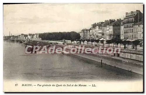 Ansichtskarte AK Macon Vue generale des Quais du Sud et des Marans