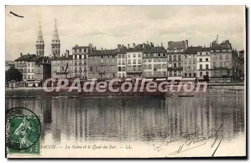 Ansichtskarte AK Macon La Saone et le Quai du Sud