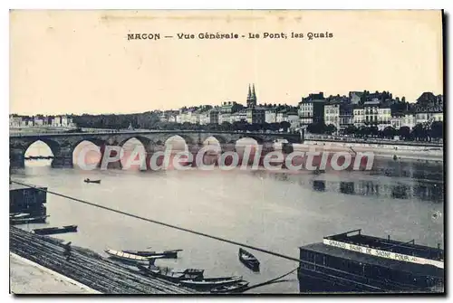 Cartes postales Macon Vue generale Le Pont les Quais
