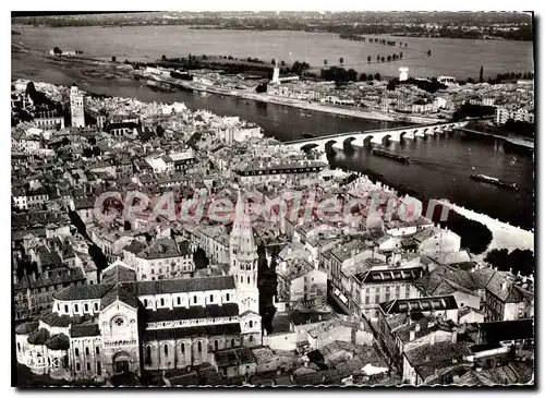 Moderne Karte Macon S et L Vue aerienne L'Eglise la Saone St Laurent et la Bresse