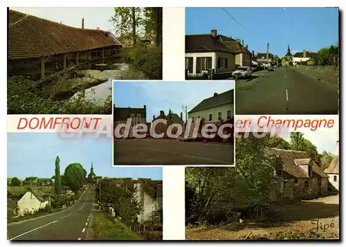 Cartes postales moderne Domfront en Champagne Sarthe Place de l'Eglise les sources route de sille moulin de la cochere