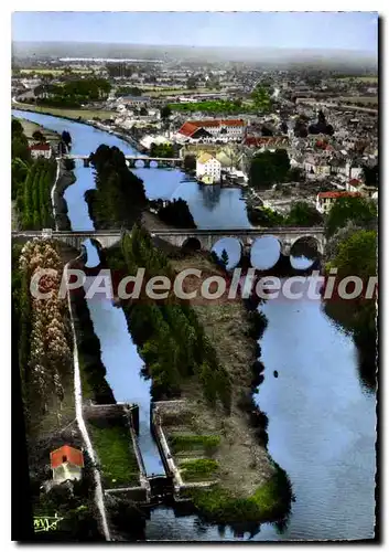 Moderne Karte La Suze Sarthe Troisieme ville de France vue sur la riviere