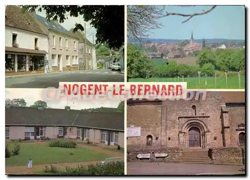 Cartes postales moderne Nogent le Bernard Rue de la Mairie vue panoramique maison de Retraite porte de l'Eglise