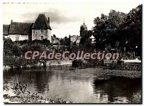 Moderne Karte La Ferte Bernard Sarthe Les bords de l'Huisne et vieux Chateau