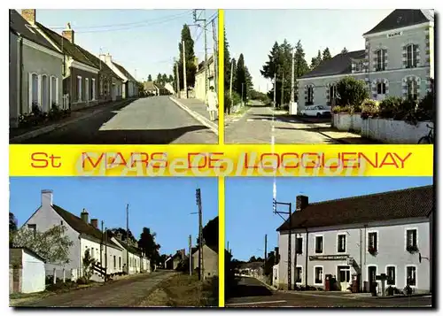 Cartes postales moderne St Mars de Locquenay route de Bouloire la Mairie rue Launay Guitton Route de Volnay