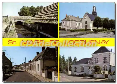 Cartes postales moderne St Mars de Locquenay le Lavoir l'Eglise route de Volnay la Mairie