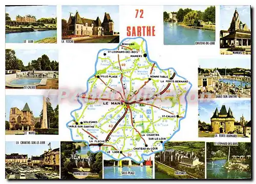 Cartes postales moderne Sarthe Le Lude La Fleche Chateau du Loir Mamers St Calais La Ferte Bernako La Chartre sur le Lo