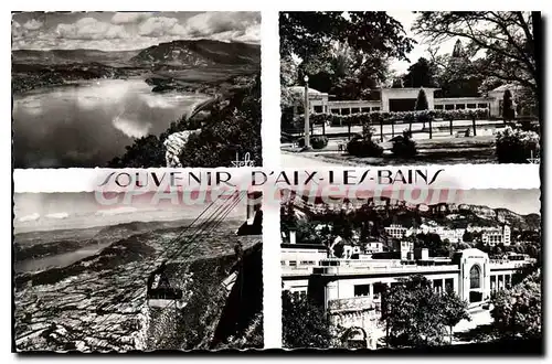 Cartes postales Souvenir d'Aix les Bains Bout du lac le Parc Teleferique Etablissement Thermal