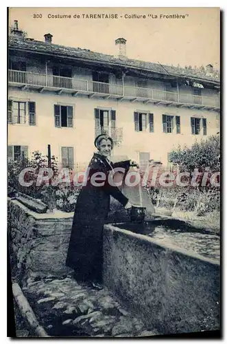 Ansichtskarte AK Costume de Tarentaise Coiflur la Frontiere