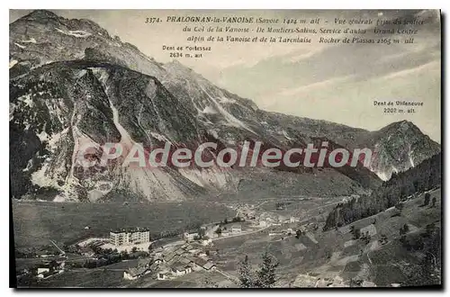 Cartes postales Pralognan la Vanoise Savoie vue generale prise de sentier du Col de la Vanoise de Moutiers Salin