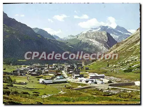 Moderne Karte Val d'Isere vue generale au Fond le Mont Pourri