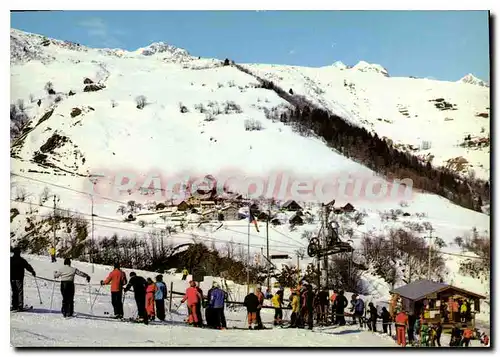 Moderne Karte Les Avanchers Savoie Altitude piste du rocher vue generale