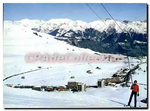 Moderne Karte La Toussuire Savoie la Boucle le Teleski du Bellard au fond la Vanoise