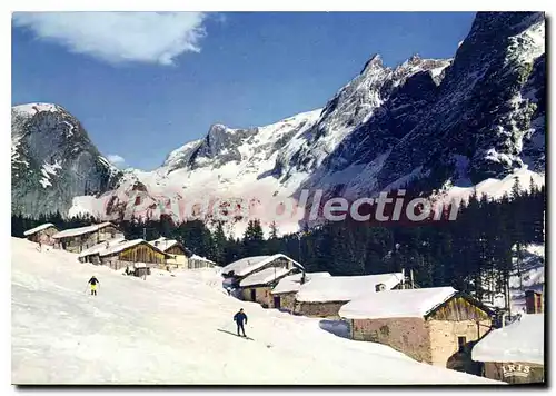 Moderne Karte Pralognan la Vanoise Savoie le Hameau des Fontanette et les pistes