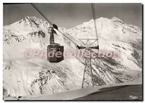 Ansichtskarte AK Val d'Isere Savoie Sports d'hiver telepherique du Solaise Rocher de Bellevarde et le Mont Pourri