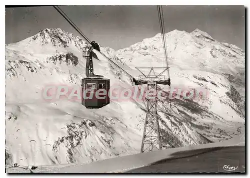 Cartes postales Val d'Isere Savoie Sports d'hiver telepherique du Solaise Rocher de Bellevarde et le Mont Pourri