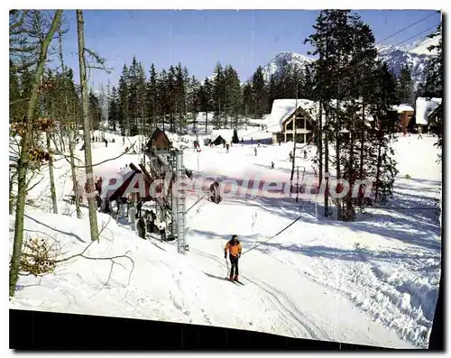 Cartes postales Massif des Bauges Savoie Stade de neige du Margeriaz le teleski des chavanu et le depart des pis