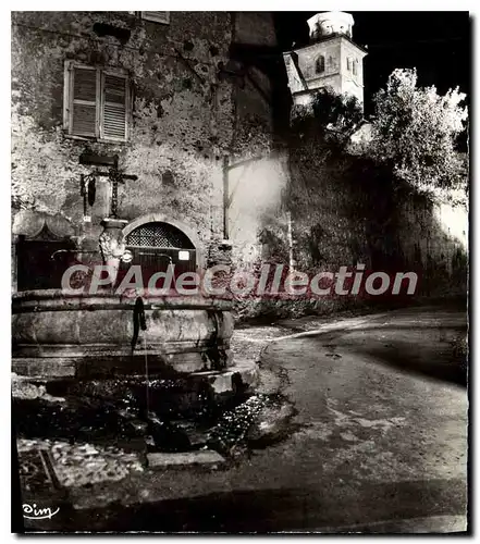 Cartes postales moderne Albertville Savoie Cite de Conflans la Vieille fontaine et l'eglise la nuit